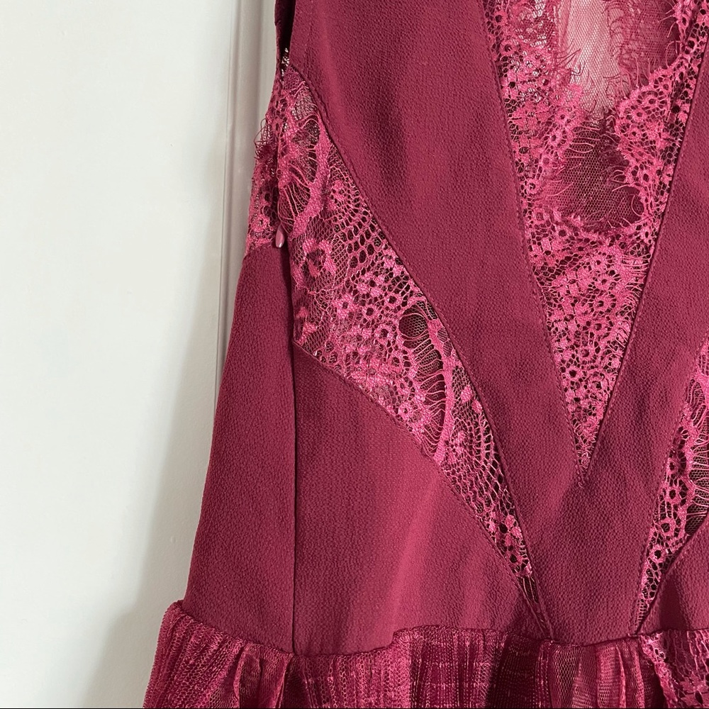 Free people red black dove lace mesh dress 0 - Picture 5 of 11